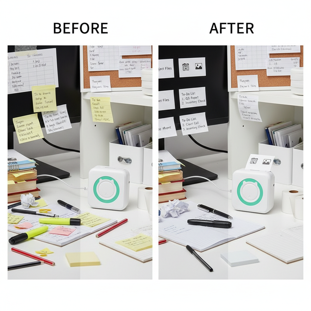 Portable Mini Thermal Printer Wirelessly BT 203dpi Photo Label Memo Wrong Question Printing With USB Cable Imprimante Portable